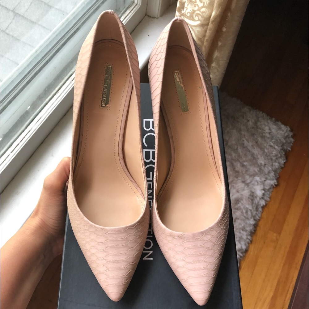 BCBG Pink Textured Heels